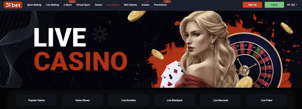 live cazino 31bet casino