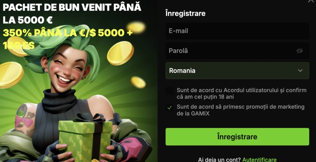 înregistrare gamixbet casino