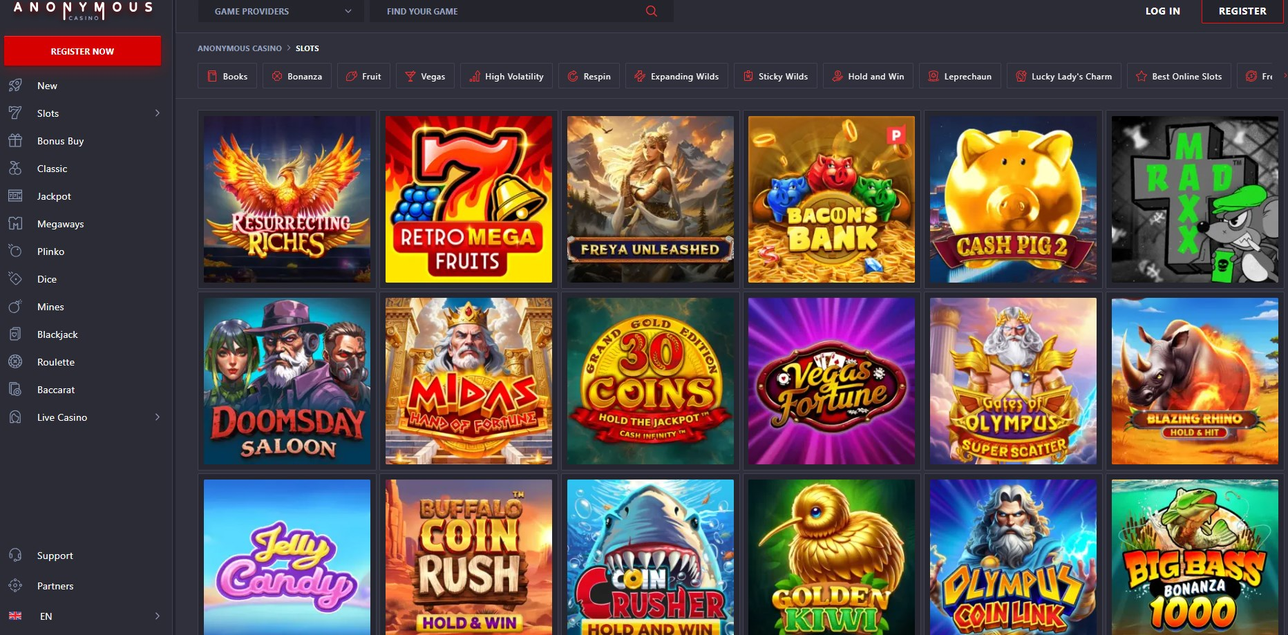 anonymous casino sloturi