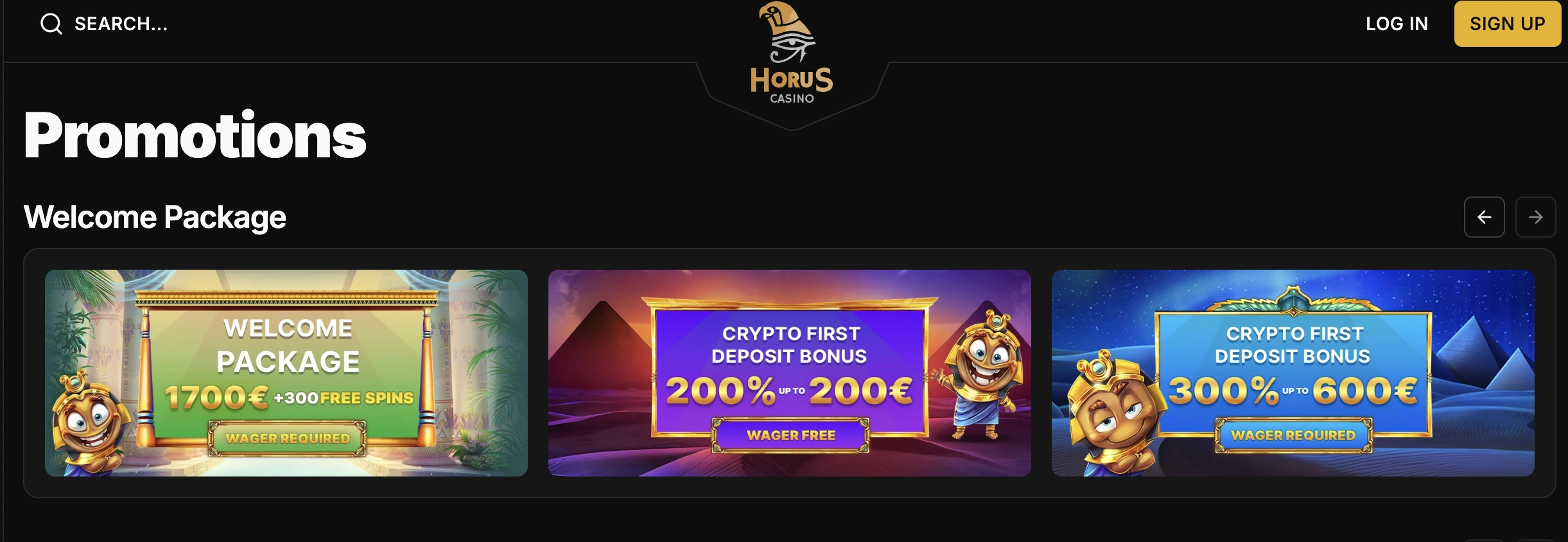 bonus horus casino